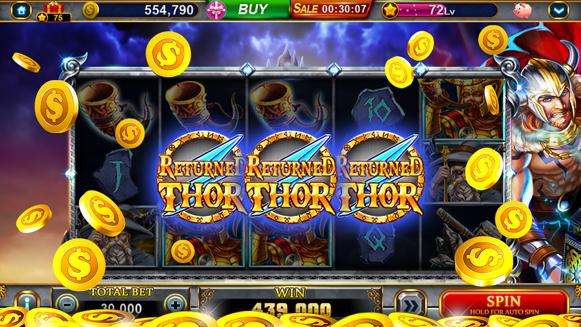 Ảnh chụp màn hình ứng dụng 79king - Giao diện chính trò chơi Slots